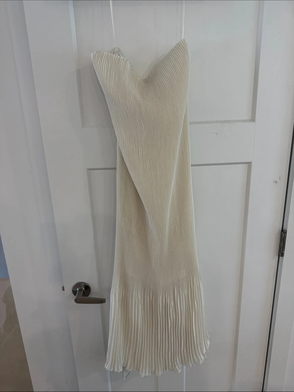 Abercrombie & Fitch Cream Pleated Slip Dress